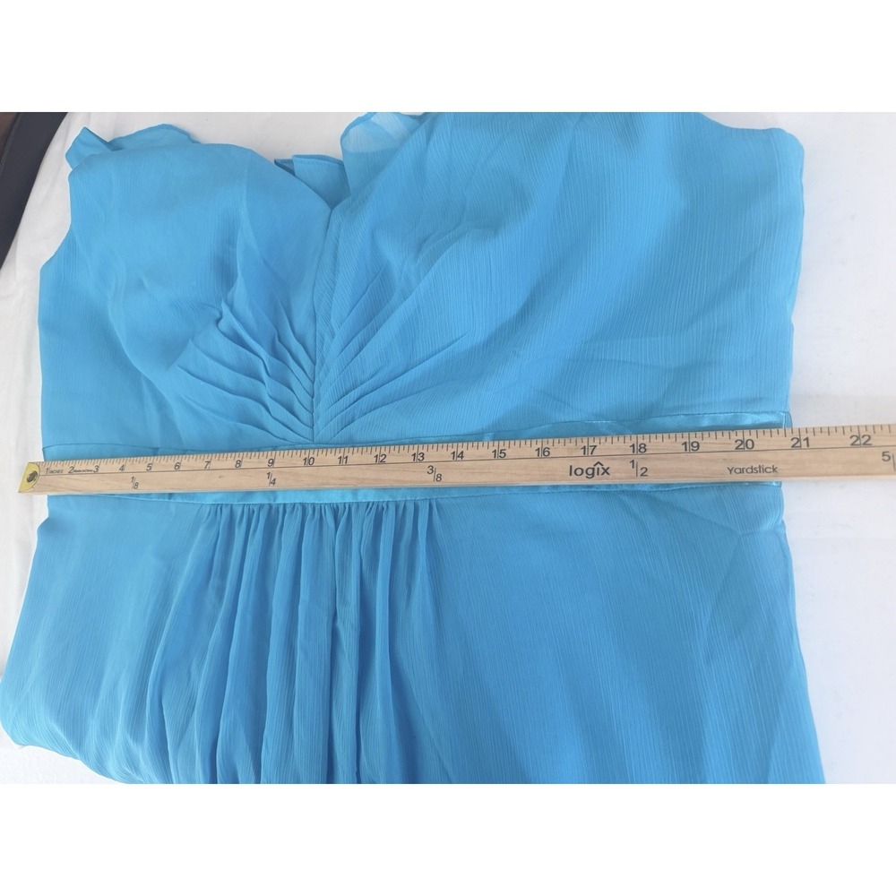 Davids Bridal Formal Dress Womens Size 20 Blue Chiffon Wedding Bridesmaid - Picture 11 of 13